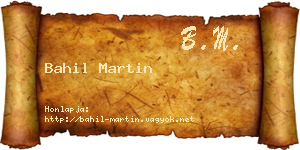 Bahil Martin névjegykártya