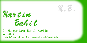 martin bahil business card